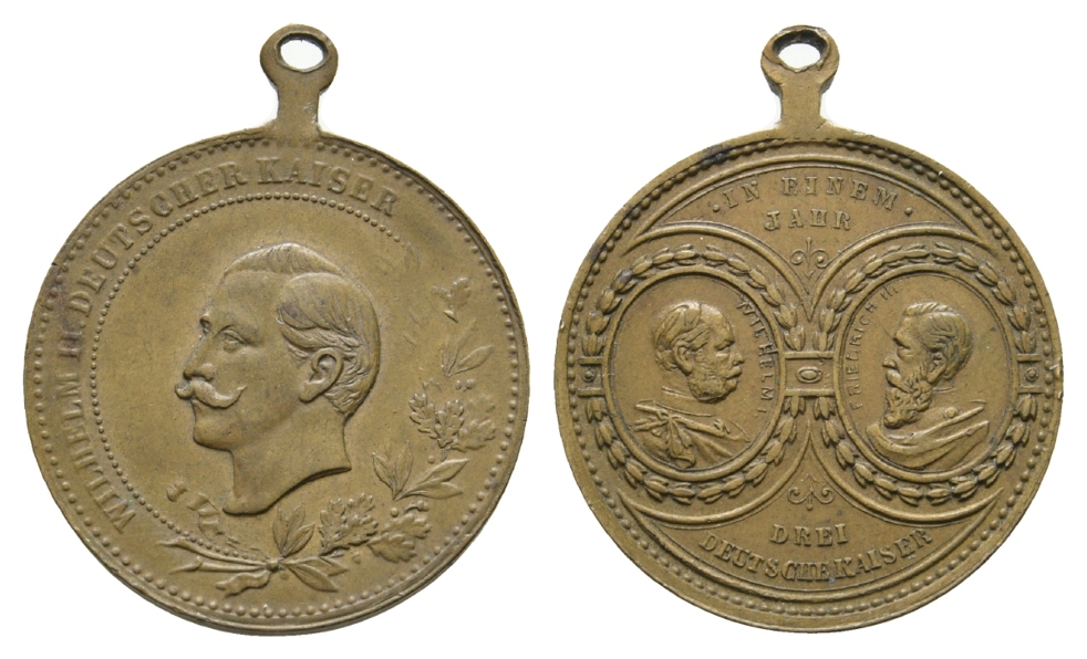  Preußen, Bronzemedaille o.J.; tragbar; 6,25 g, Ø 24,7 mm   
