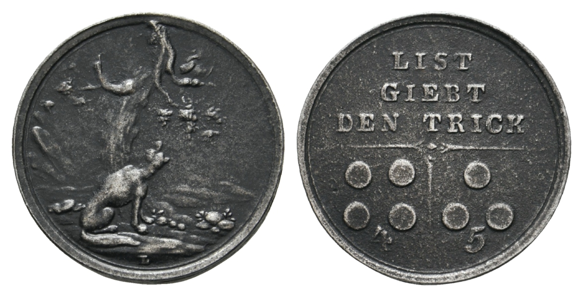  Whistmarke, Eisengußmedaille o.J.; 6,11 g, Ø 25,9 mm   