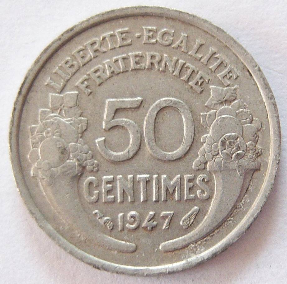  Frankreich 50 Centimes 1947 Alu   