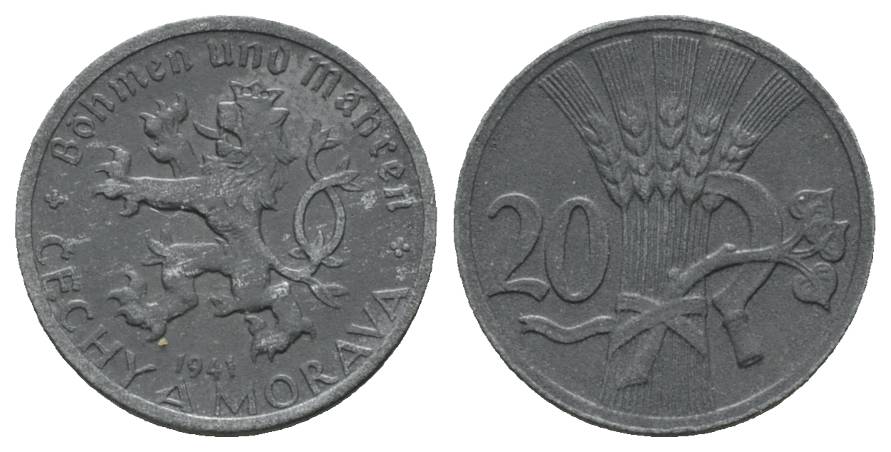  Böhmen & Mähren, 20 Heller 1941 - Ährenbündel   