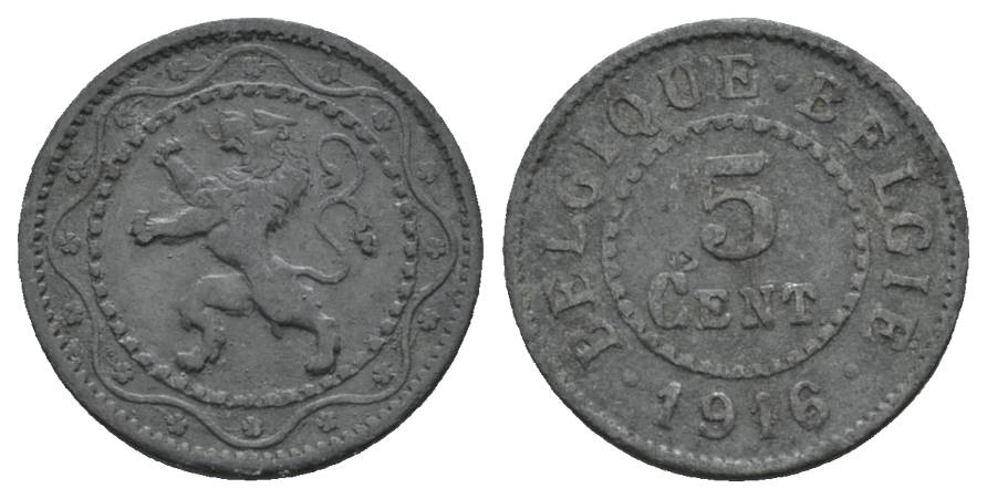  Belgien, 5 Cent 1916   