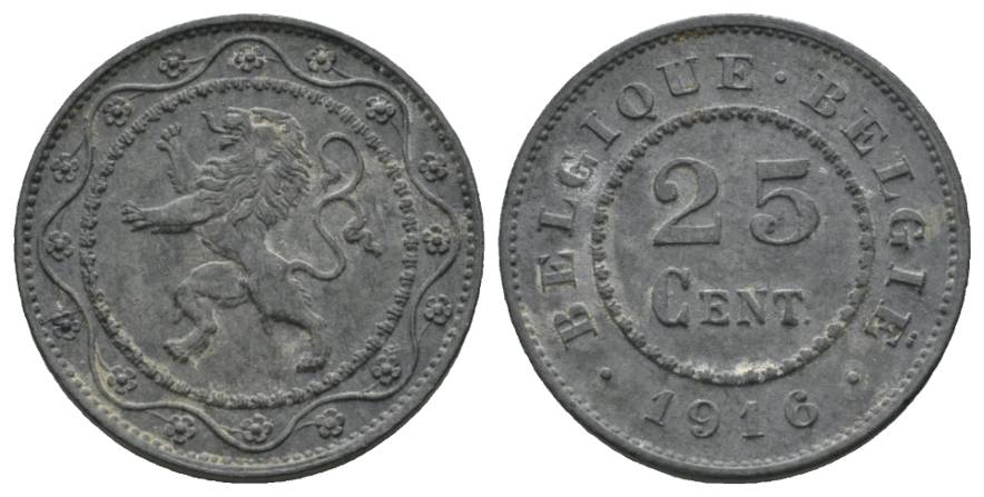  Belgien, 25 Cent 1916   