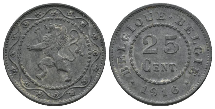  Belgien, 25 Cent 1916   