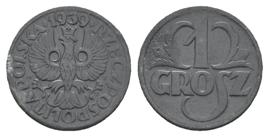  Polen, geplantes Königreich; 1 Groszy 1939   