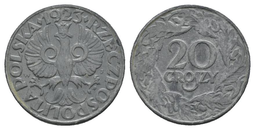  Polen, geplantes Königreich; 20 Groszy 1923   