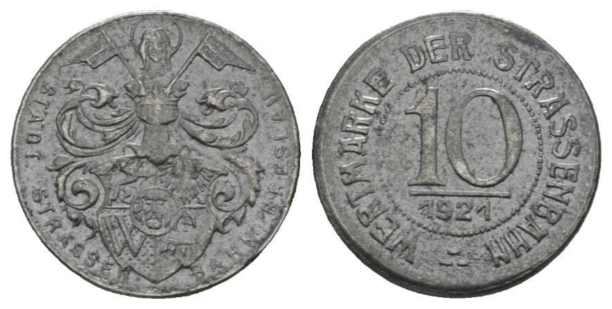  Breslau, Wertmarke der Straßenbahn, 10 Pfennig 1921   