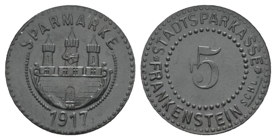  Frankenstein, Sparmarke, 5 Pfennig 1917   