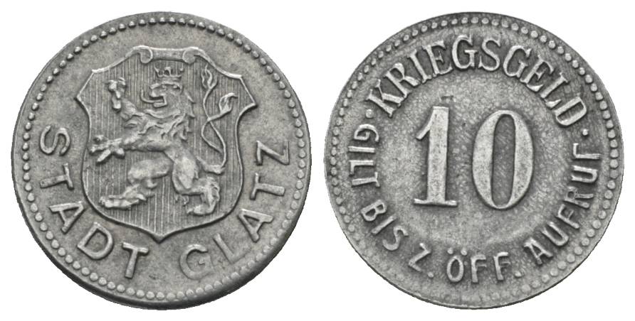  Glatz, Kriegsgeld, 10 Pfennig o.J.   