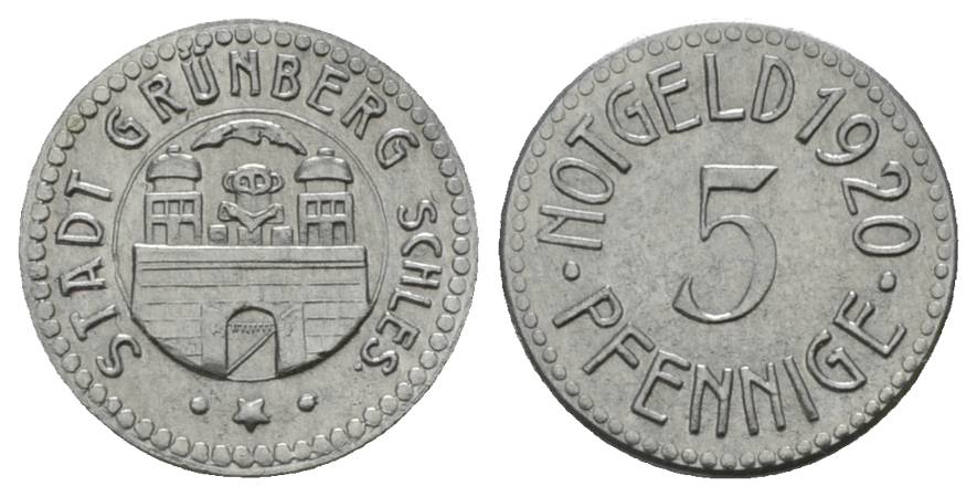  Grünberg, Notgeld, 5 Pfennig 1920   