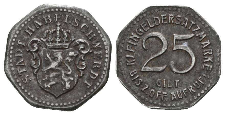  Habelschwerdt, Kleingeldersatzmarke, 25 Pfennig o.J.   