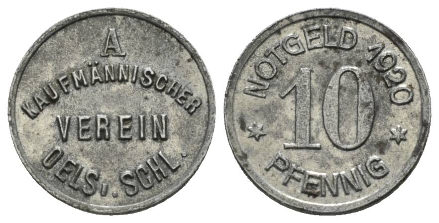  Oels, Kriegsgeld, 10 Pfennig 1920   
