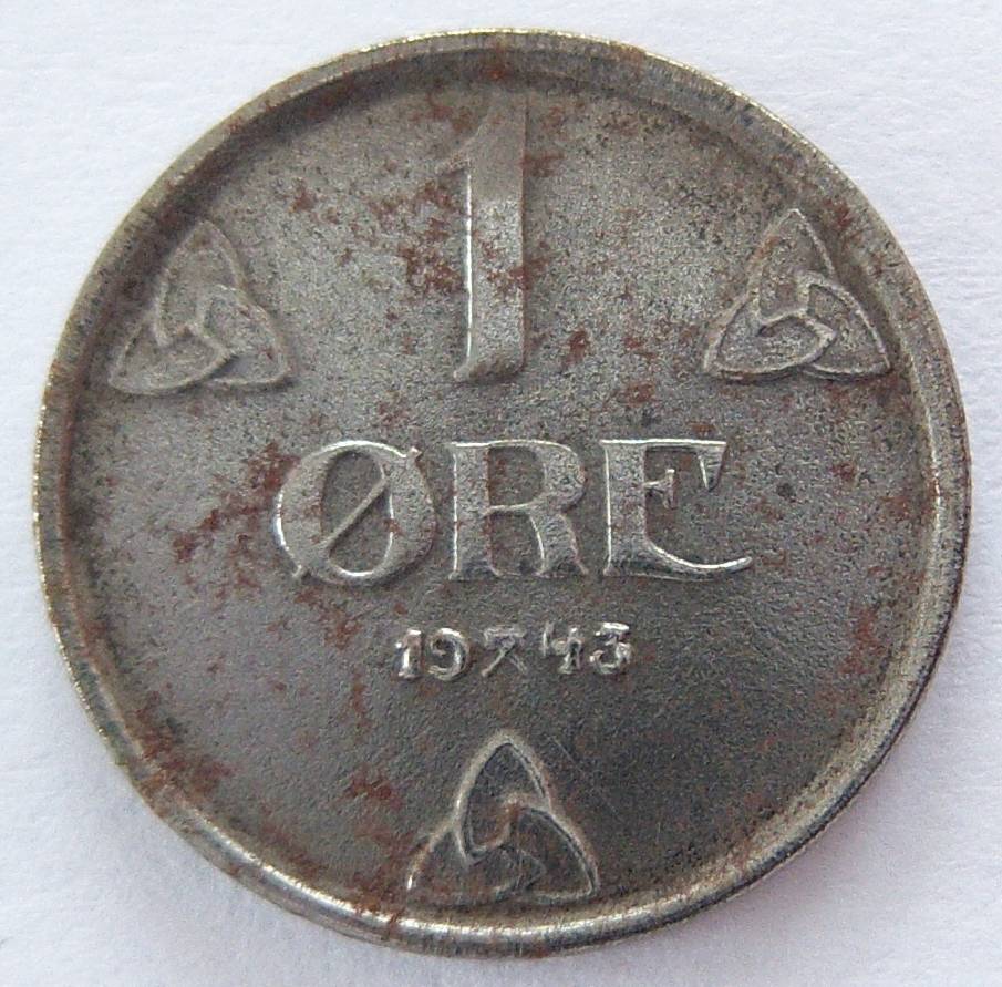  Norwegen 1 Öre 1943 Eisen   