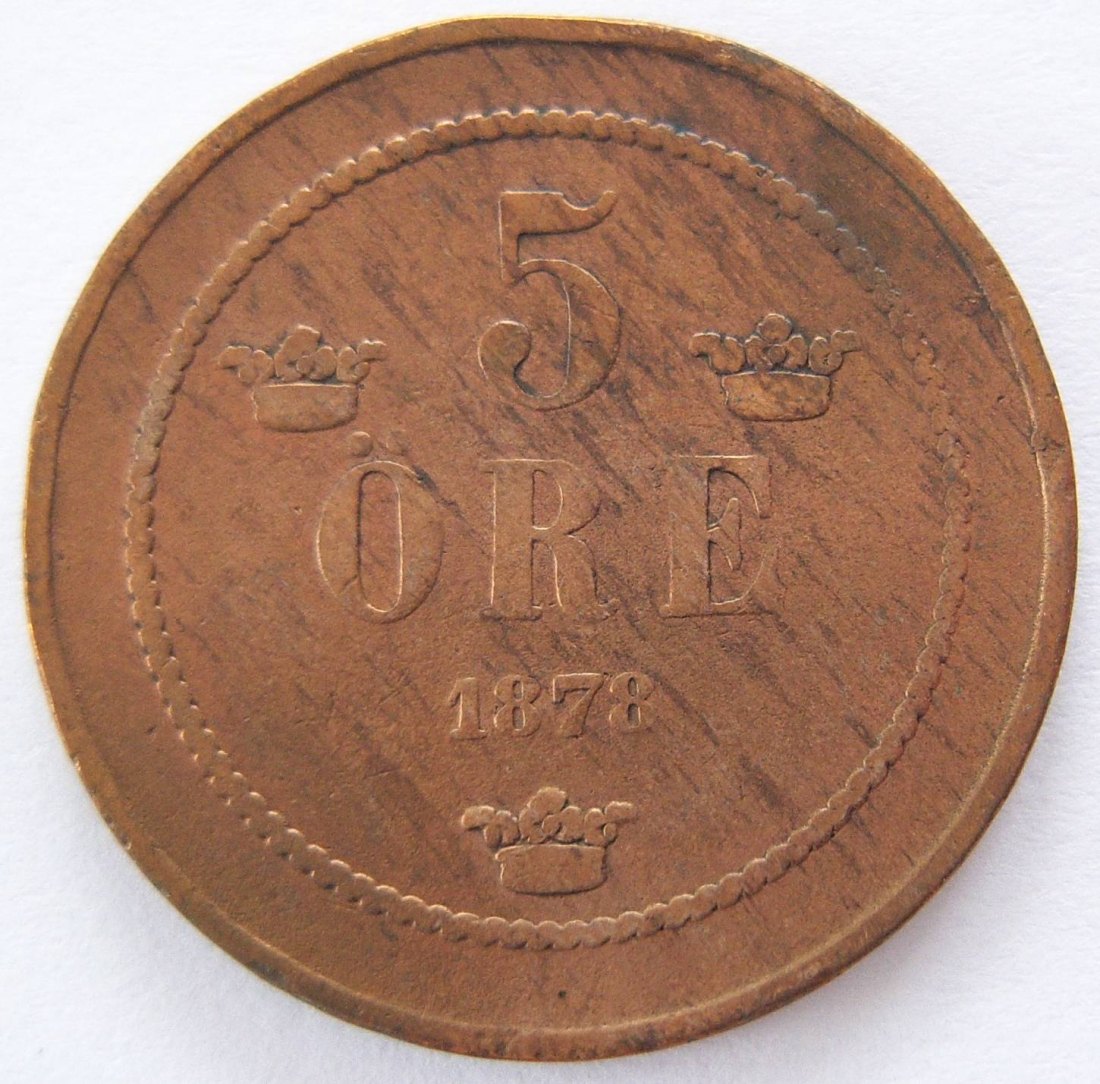  Schweden 5 Öre 1878 Bronze   