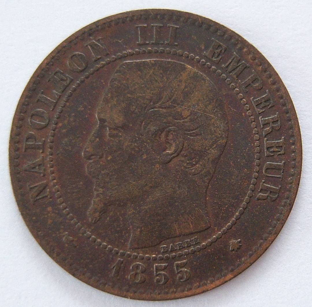  Frankreich Deux 2 Centimes 1855 BB   