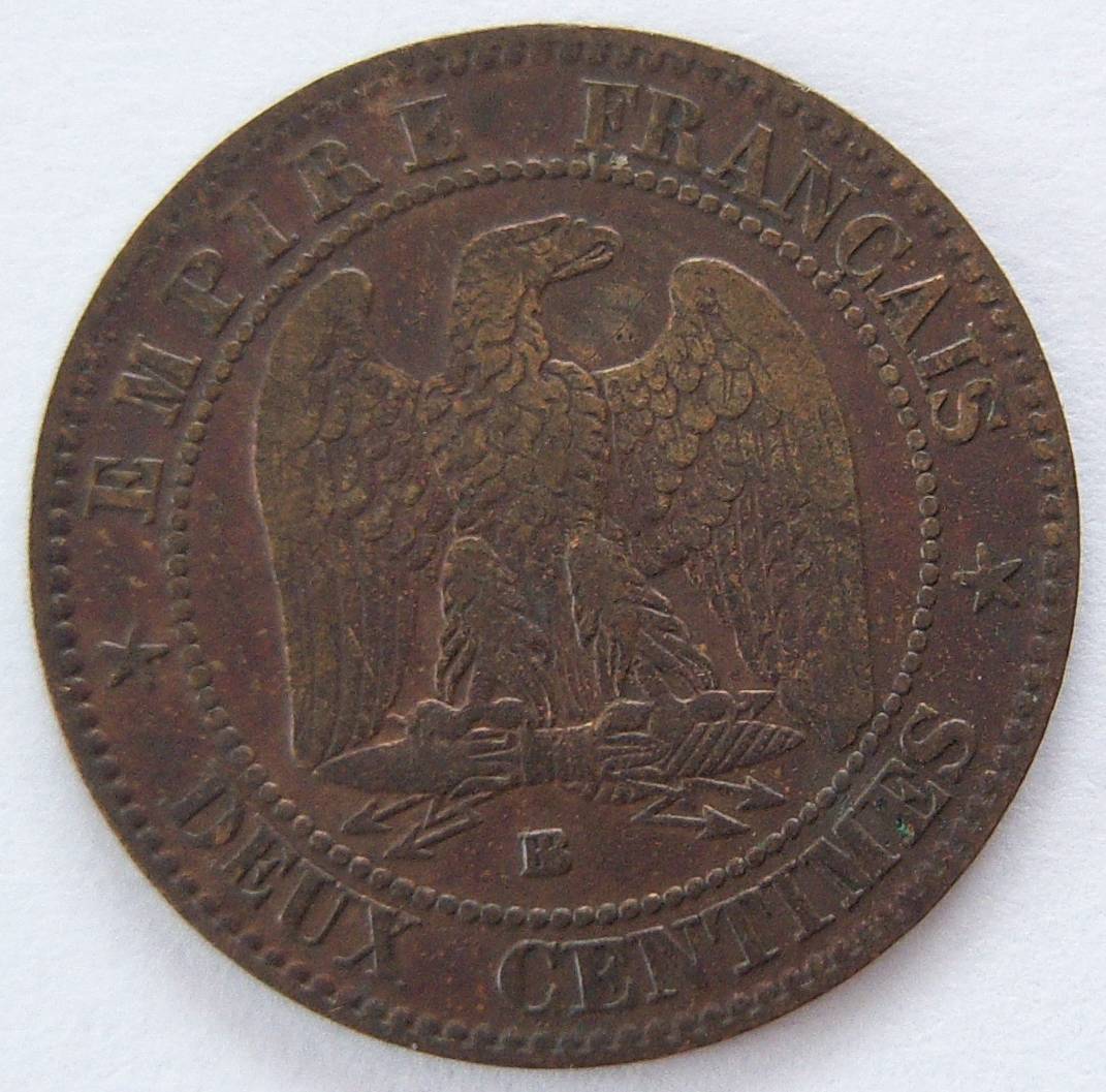  Frankreich Deux 2 Centimes 1855 BB   