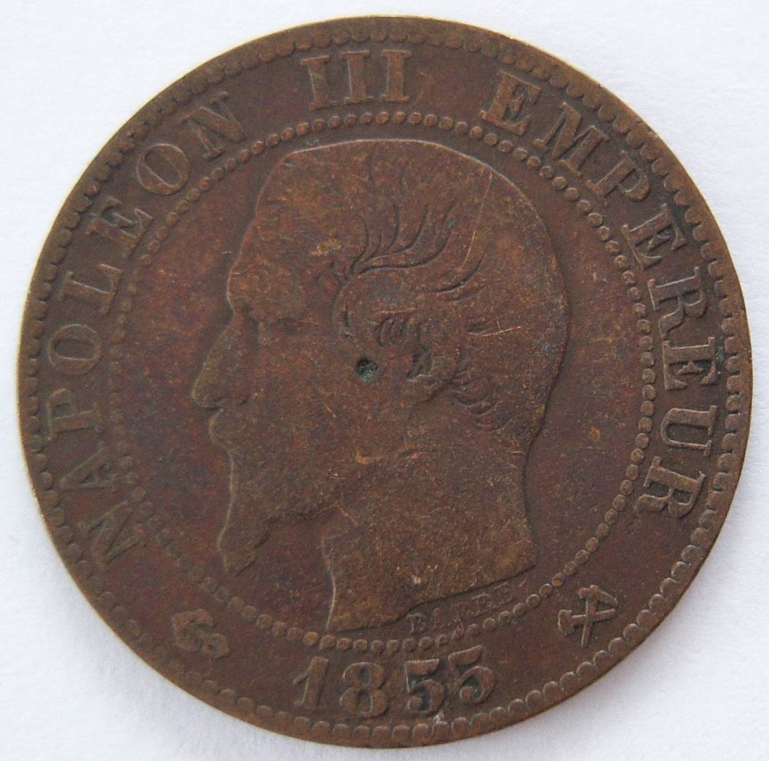  Frankreich Cinq 5 Centimes 1855 B   