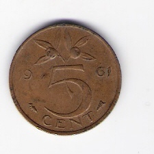  Niederlande 5 Cent Bro 1961 Schön Nr.65   