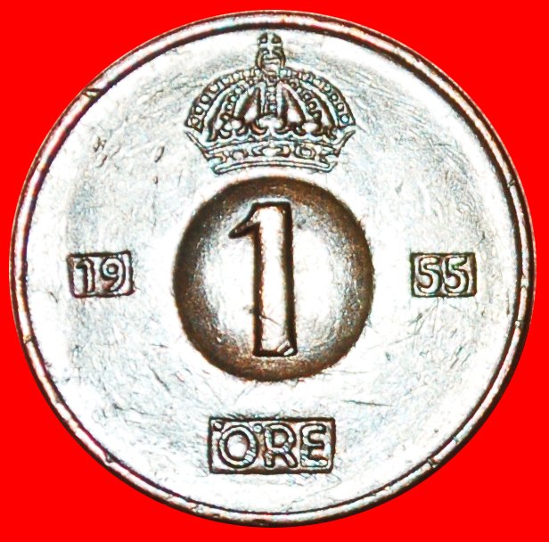 · INCUSED CROWN: SWEDEN ★ 1 ORE 1955TS! LOW START ★ NO RESERVE!