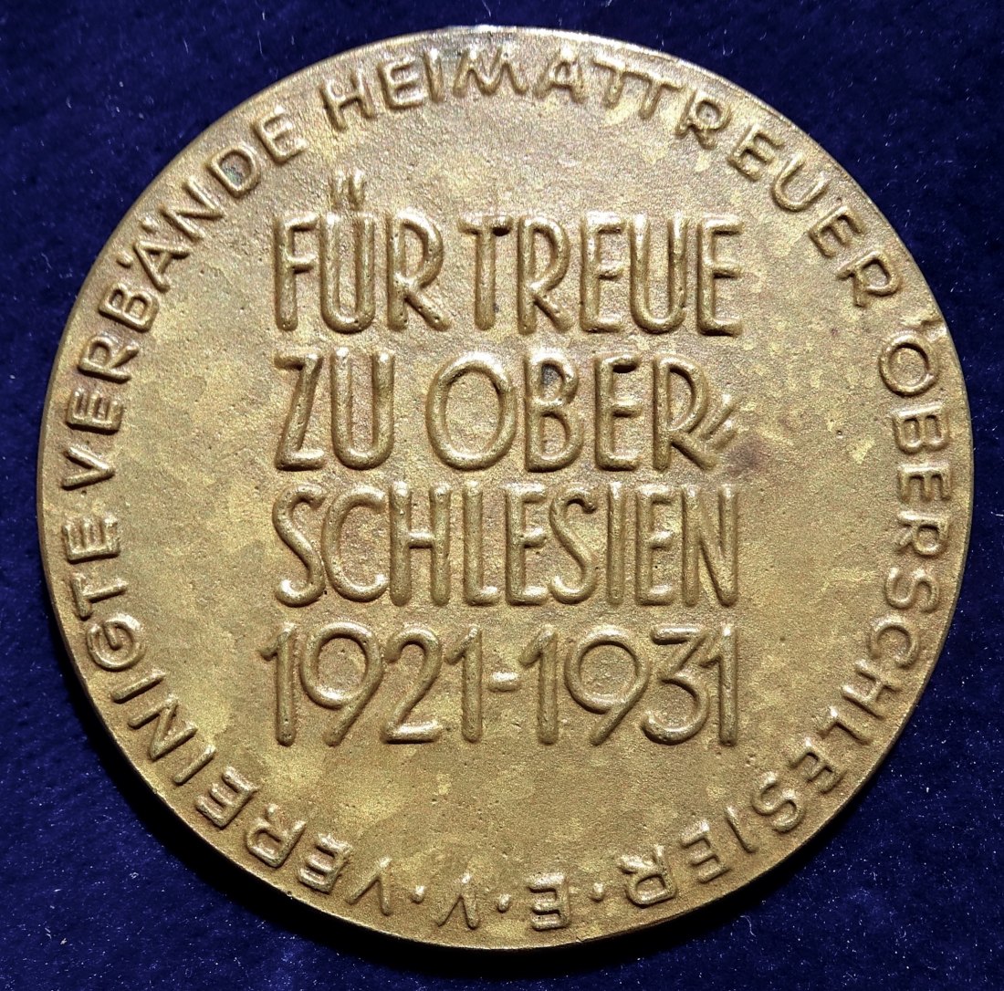  Bronze- Medaille 10-jähriges Jubiläum der Abstimmung in Oberschlesien 1921.   