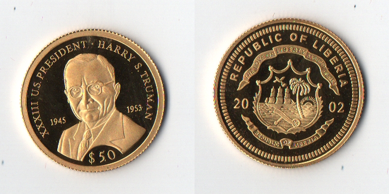 Liberia MM-Frankfurt Feingold: 1,82g 50 Dollar 2007 