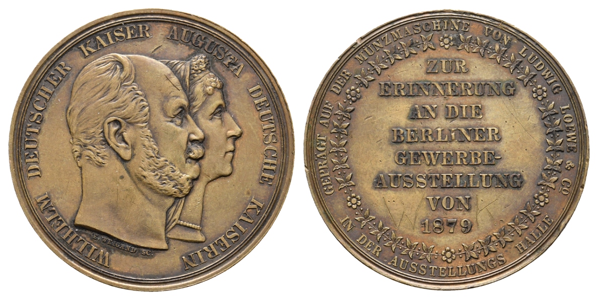  Berlin - Gewerbeausstellung, Bronzemedaille 1879; 23,57 g, Ø 38 mm   