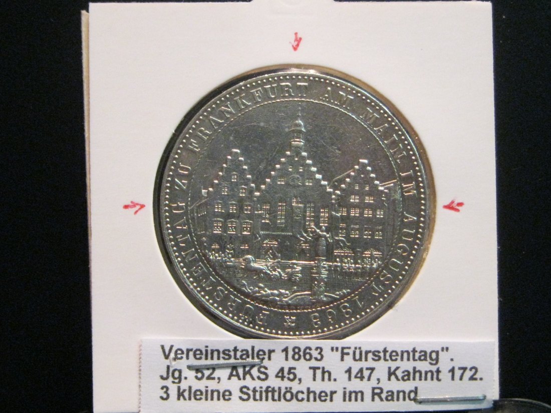 GERMANY 1 THALER 1863 FRANKFURT.GRADE-PLEASE SEE PHOTOS AND READ BELOW.