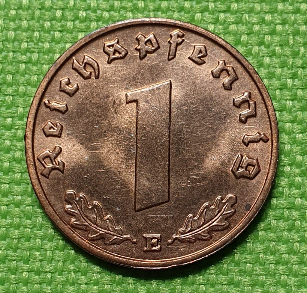 Drittes Reich: 1 Reichspfennig 1938 E Deutsches Reich vorzügliche Münze Original