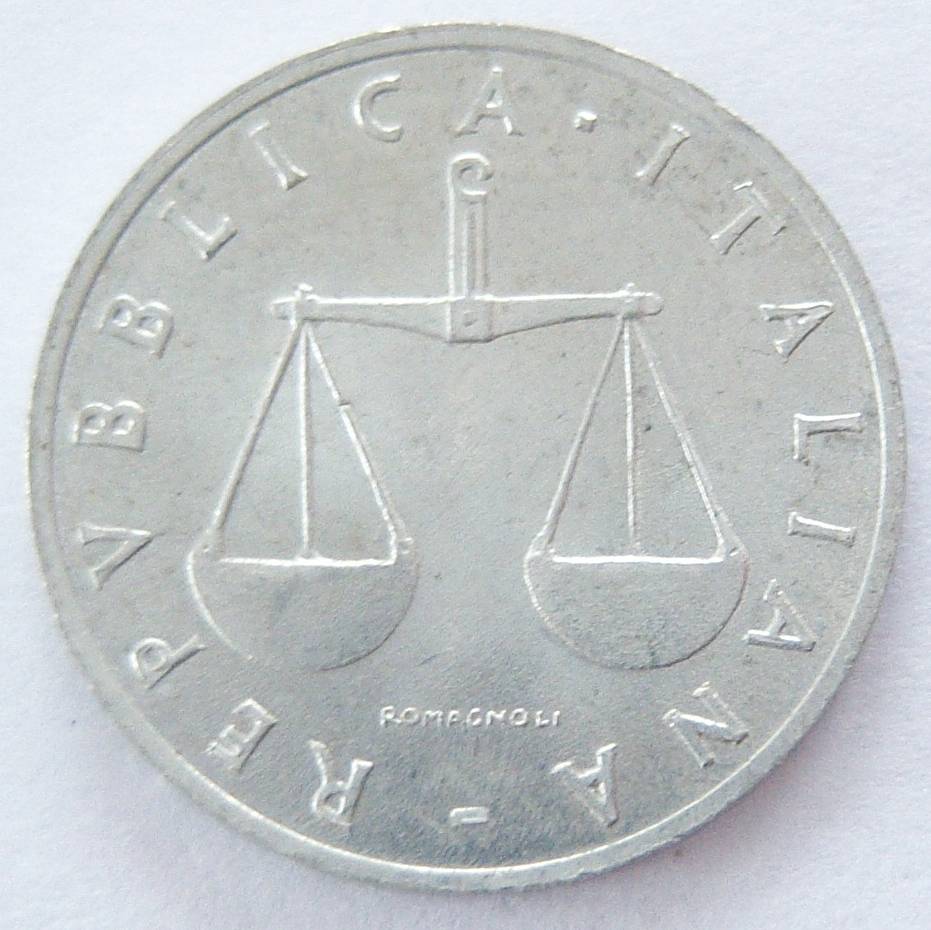  Italien 1 Lira 1954 Alu   