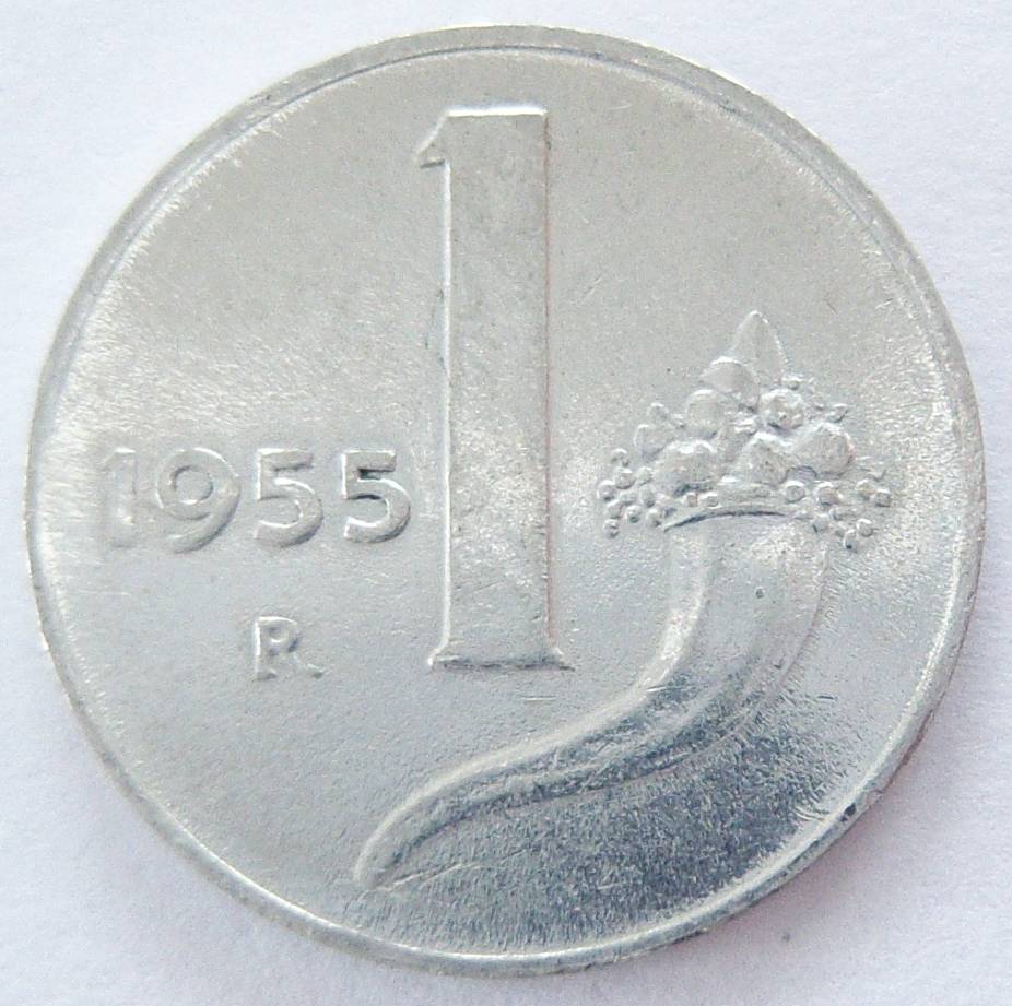  Italien 1 Lira 1955 Alu   