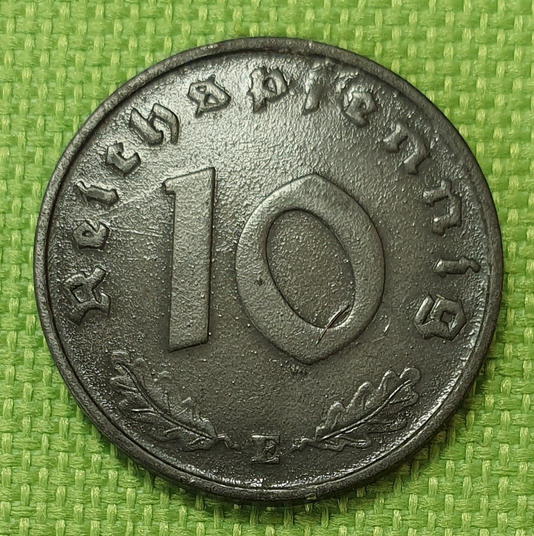 Drittes Reich: 10 Reichspfennig 1944 E Deutsches Reich vorzügliche Münze Original zaponiert