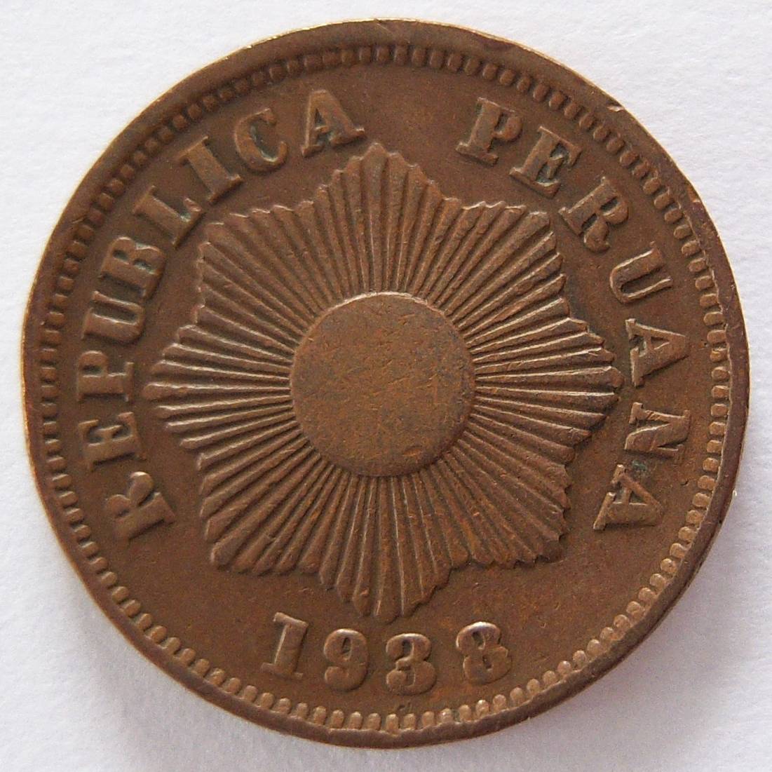  Peru Un 1 Centavo 1938   