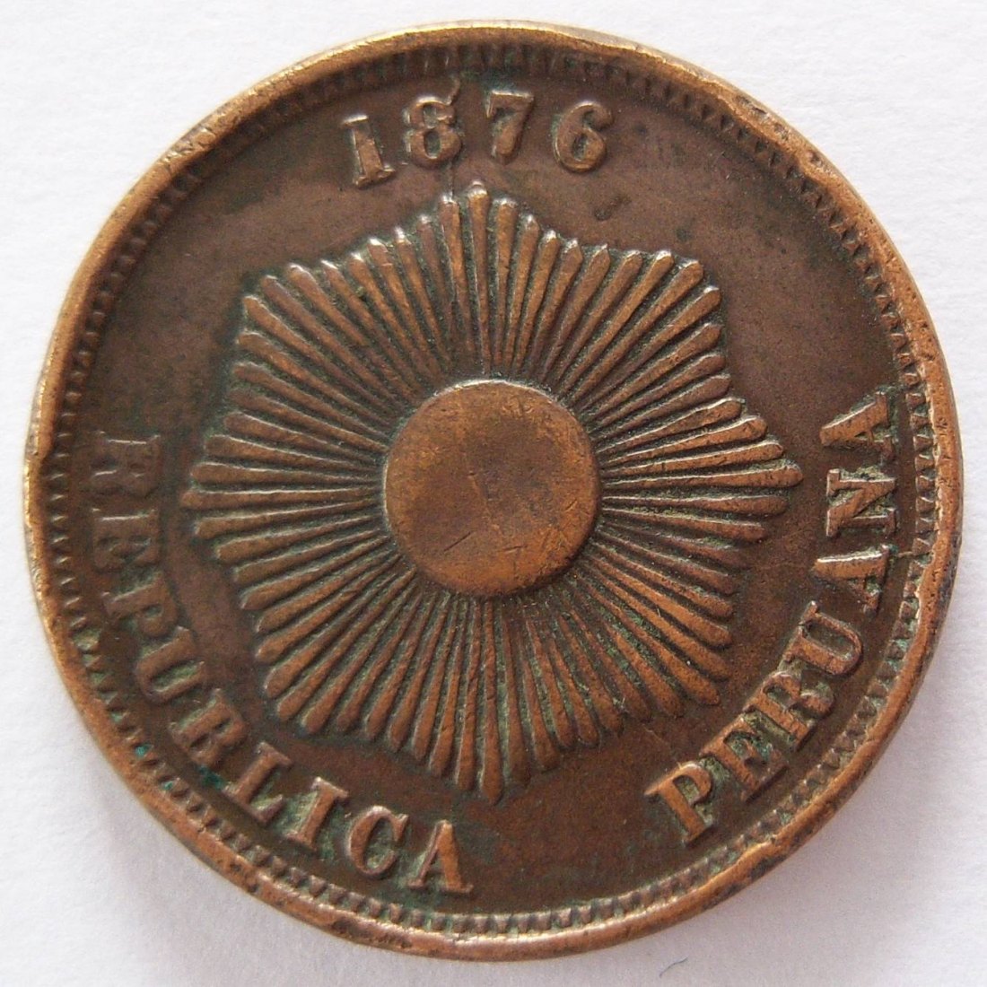  Peru Dos 2 Centavos 1876   