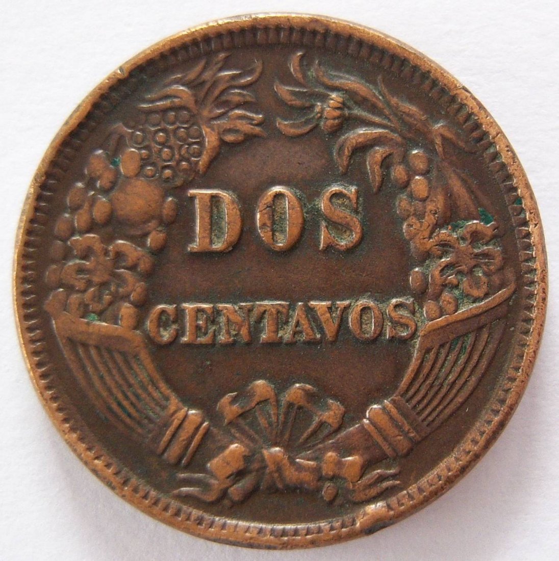  Peru Dos 2 Centavos 1876   