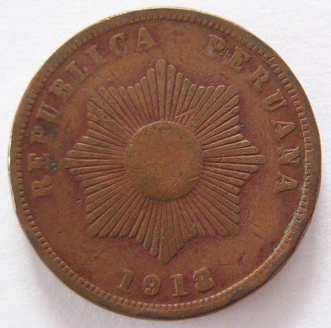  Peru Dos 2 Centavos 1918 / 17 C   