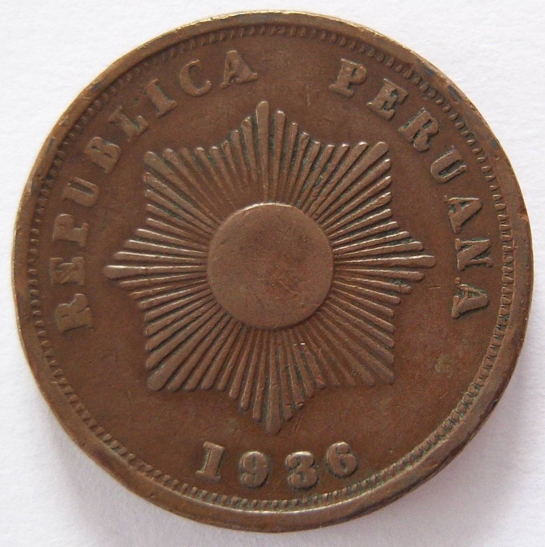  Peru Dos 2 Centavos 1936 C   