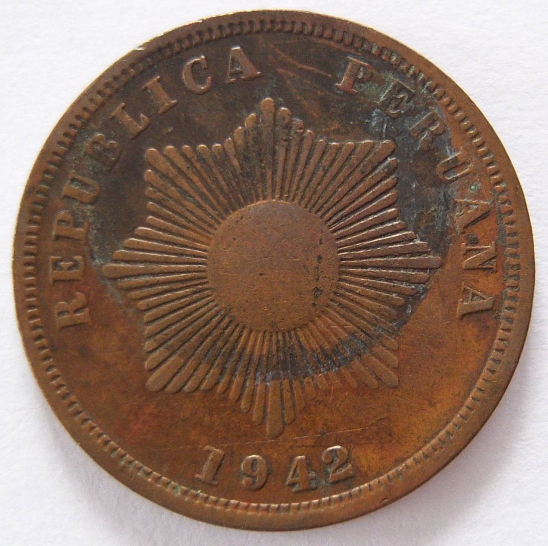  Peru Dos 2 Centavos 1942   