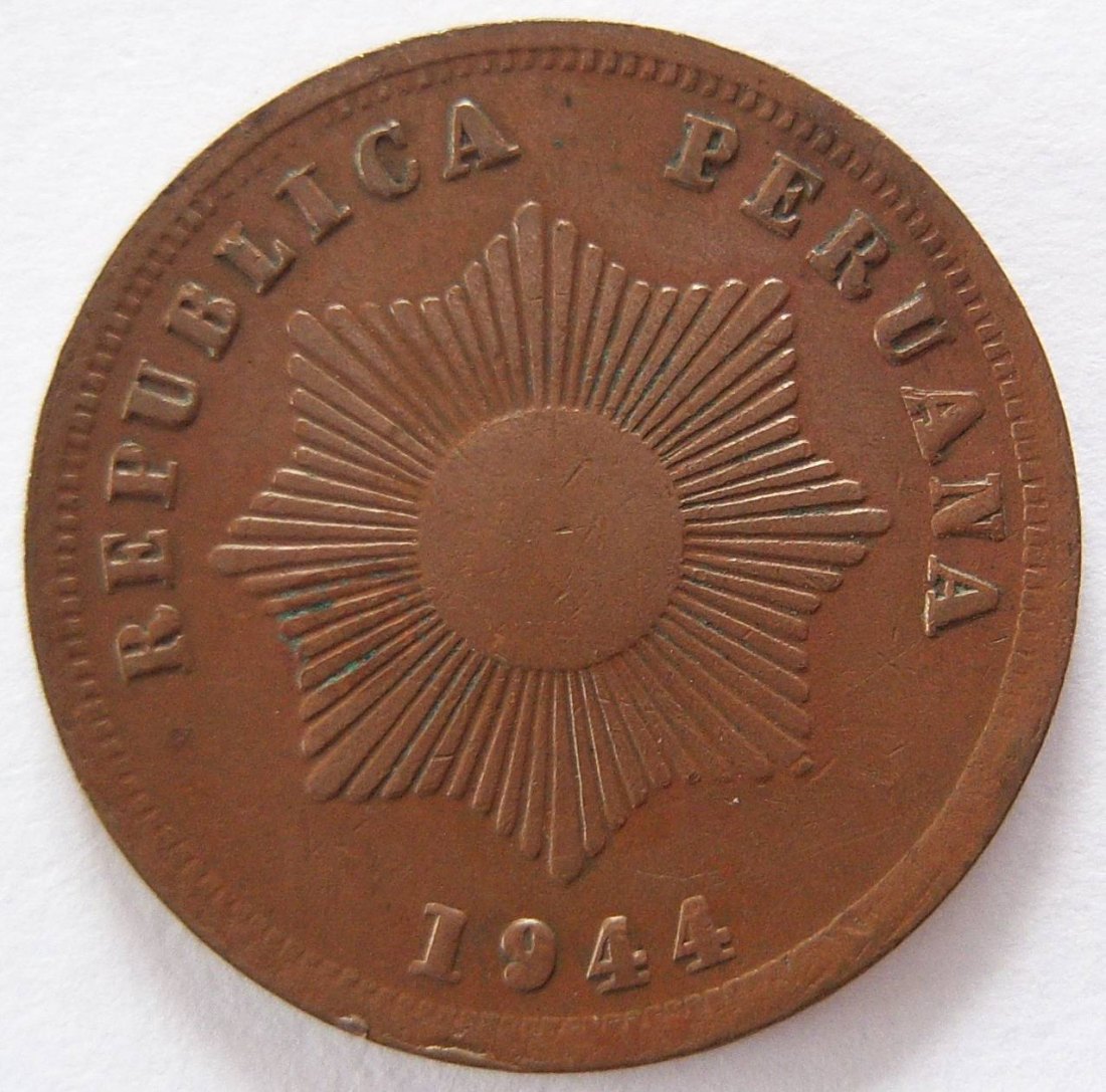  Peru Dos 2 Centavos 1944   