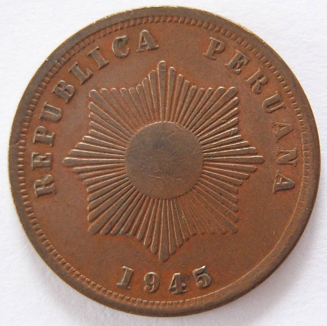  Peru Dos 2 Centavos 1945   