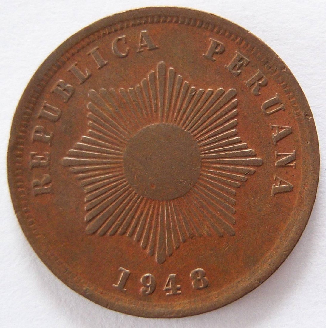  Peru Dos 2 Centavos 1948   