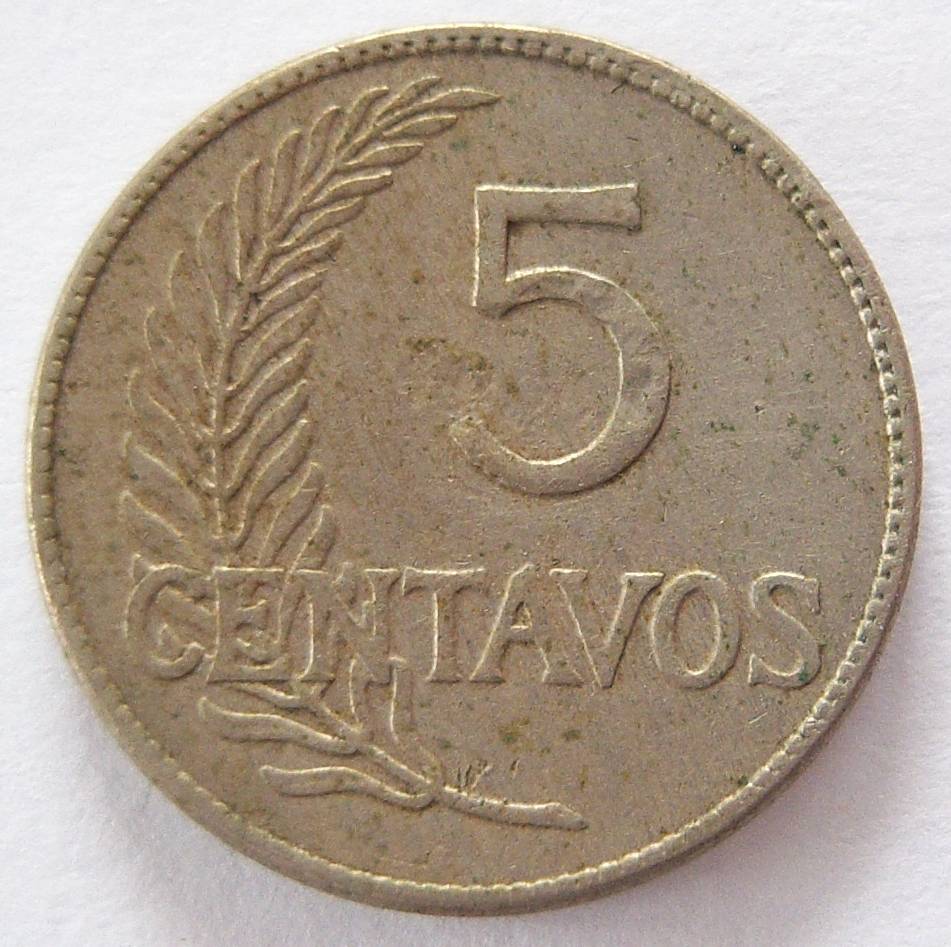  Peru 5 Centavos 1919   