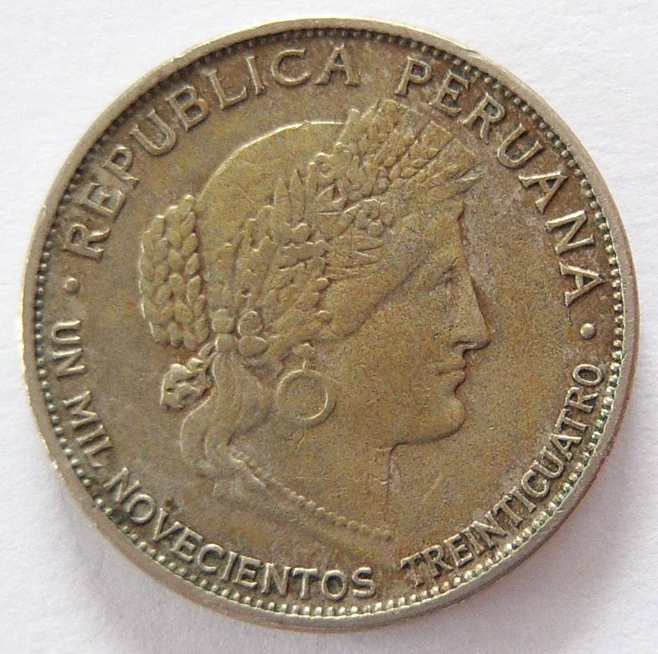  Peru 5 Centavos 1934   