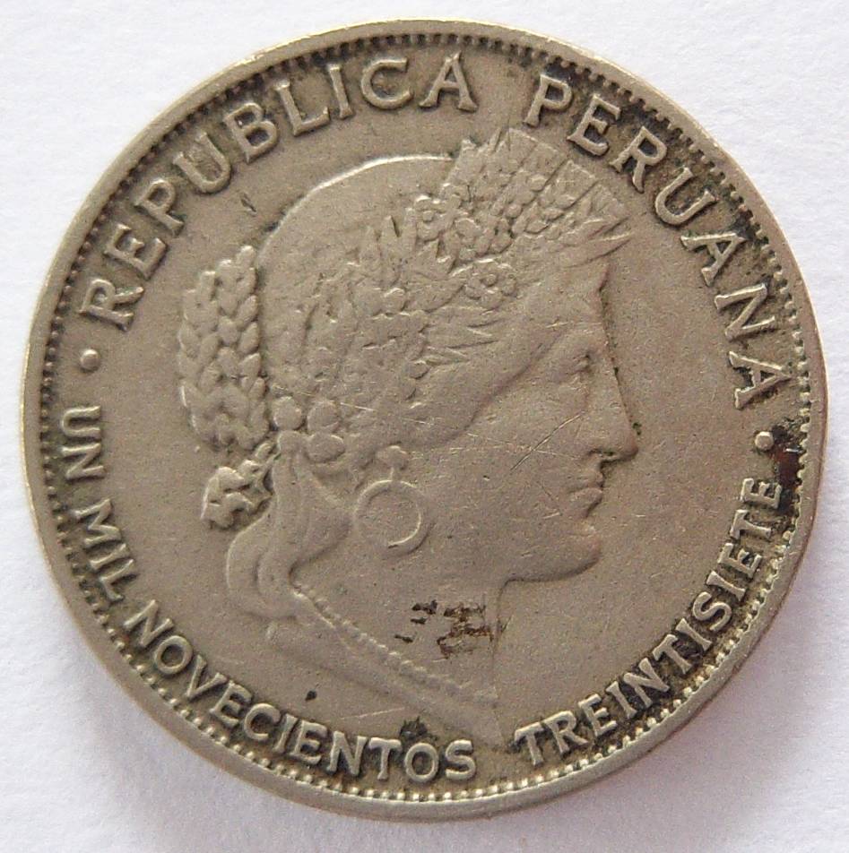  Peru 5 Centavos 1937   