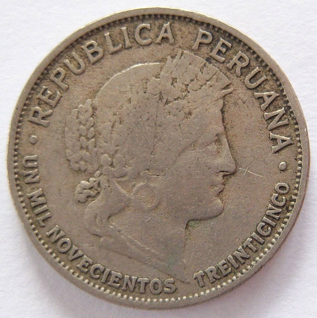  Peru 10 Centavos 1935   