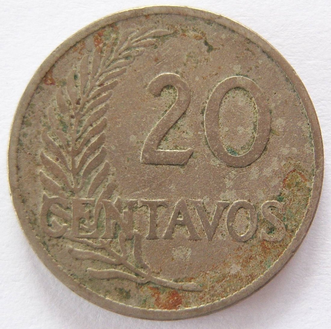  Peru 20 Centavos 1918   