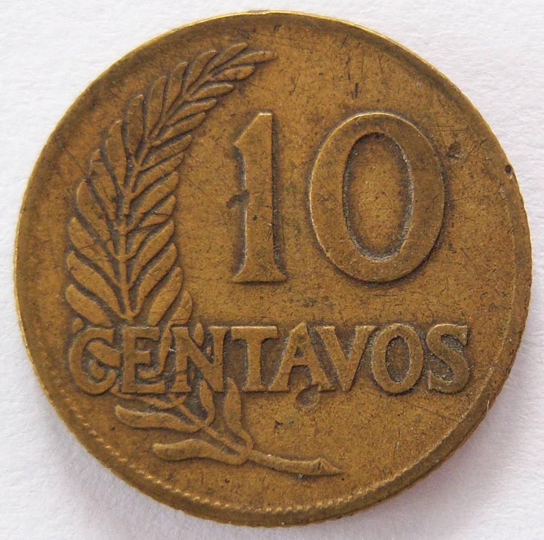  Peru 10 Centavos 1947   