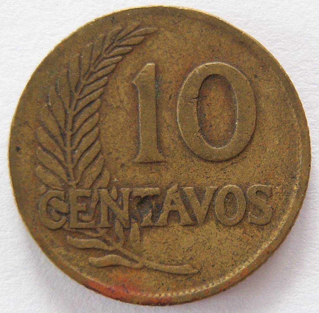  Peru 10 Centavos 1948   