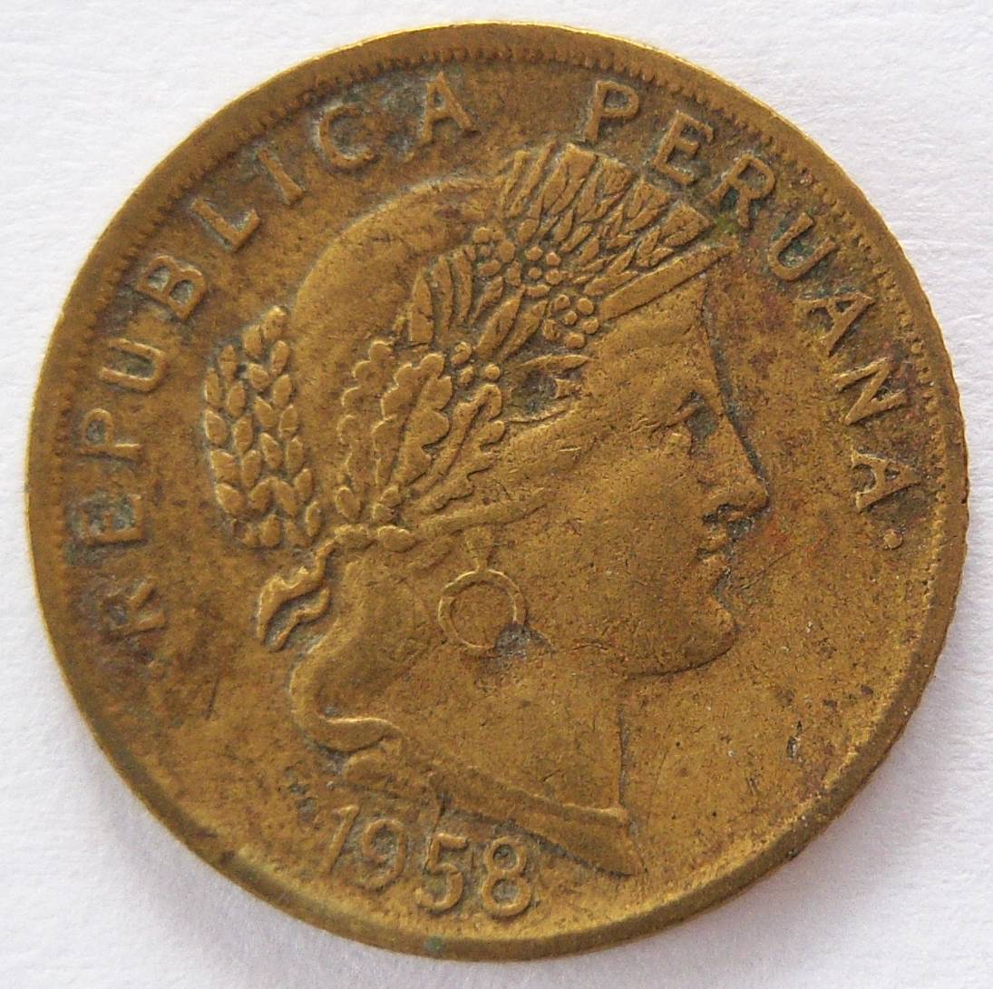  Peru 10 Centavos 1958   