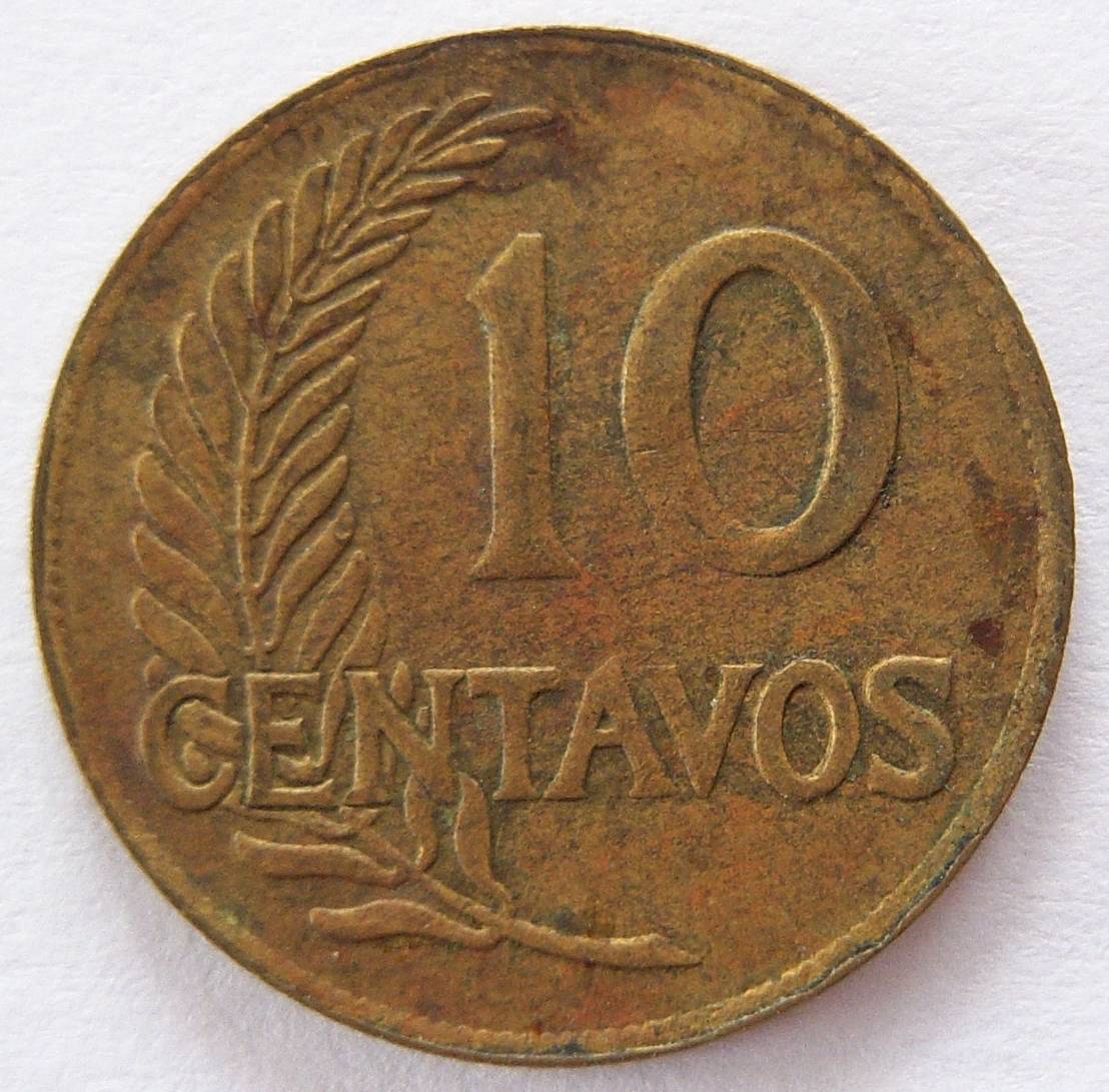  Peru 10 Centavos 1961   
