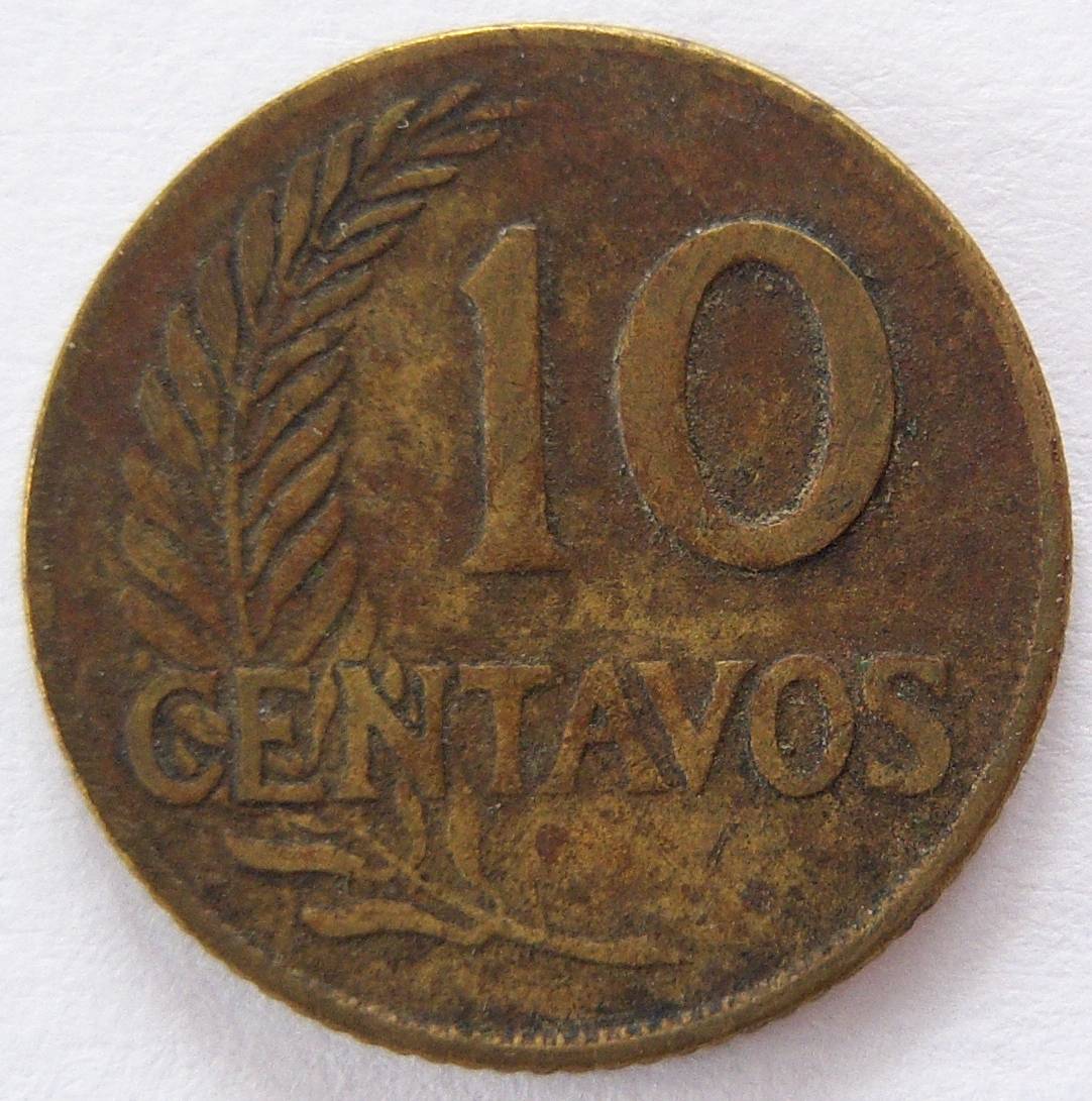  Peru 10 Centavos 1963   