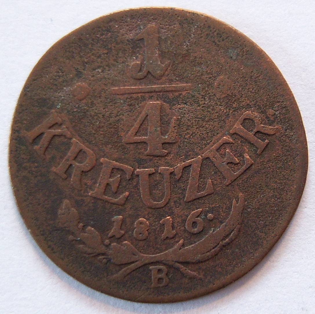  Österreich 1/4 Kreuzer 1816 B   